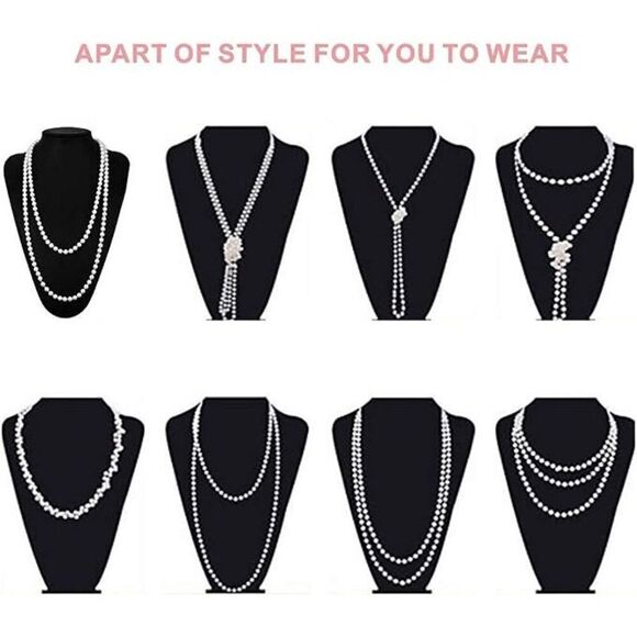 ?✨ 6PCS 1920s White Accessories Flapper Great Gatsby Retro Costume Set NEW main image 16